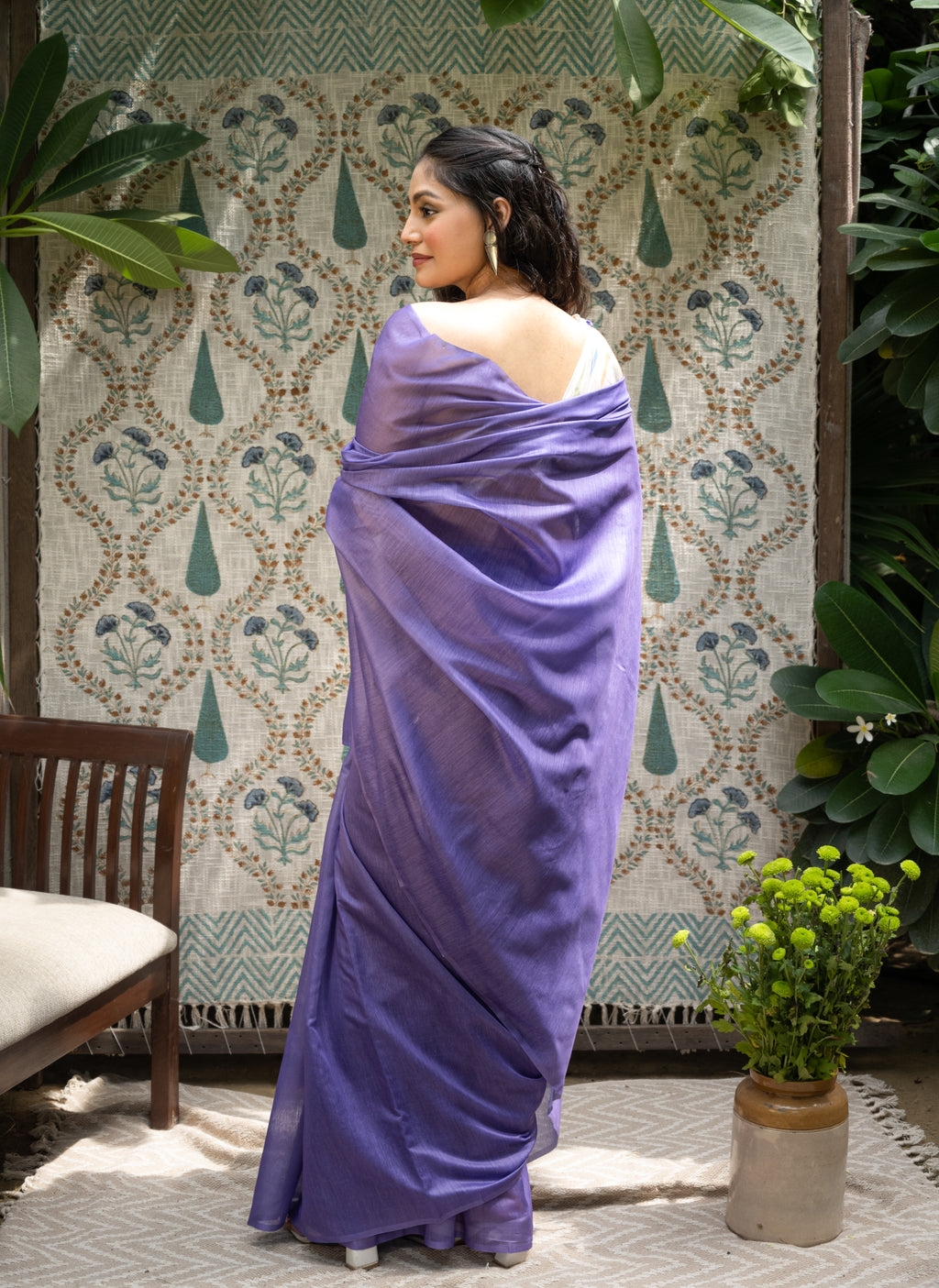 Lavender Mist Chanderi Saree