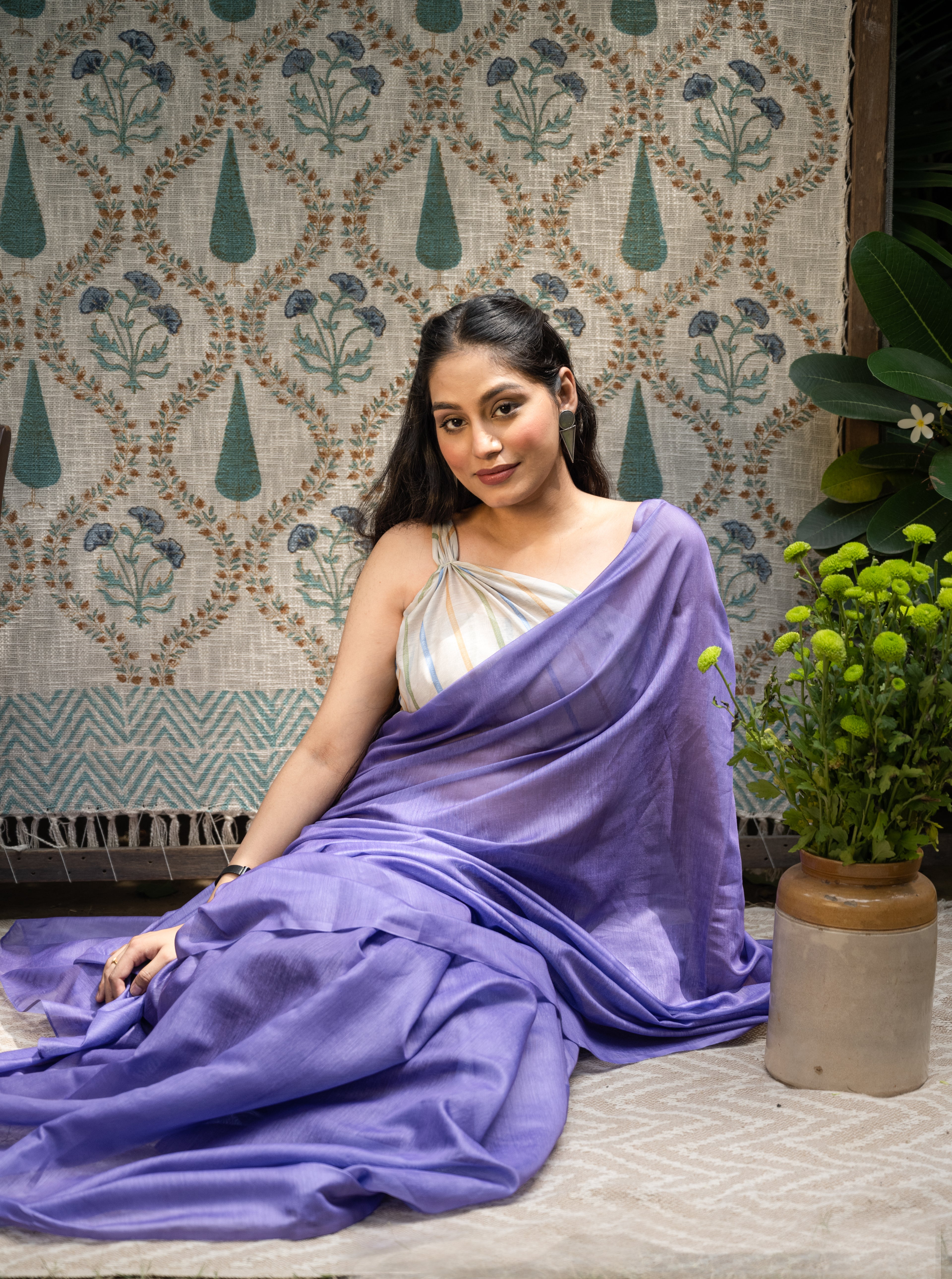 Lavender Mist Chanderi Saree