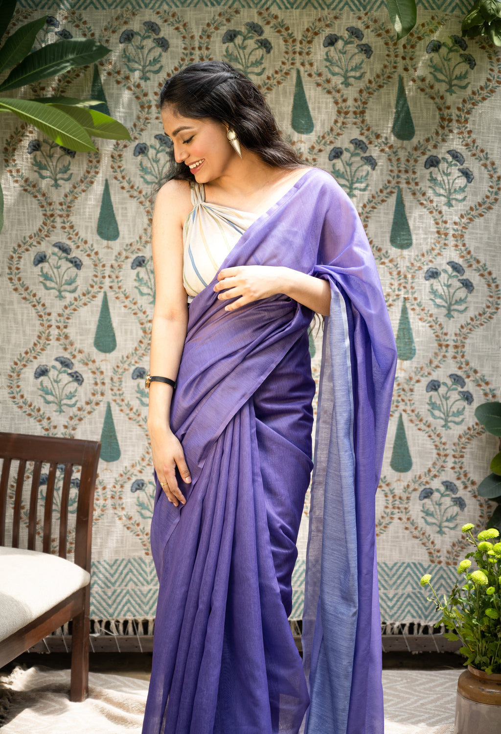 Lavender Mist Chanderi Saree
