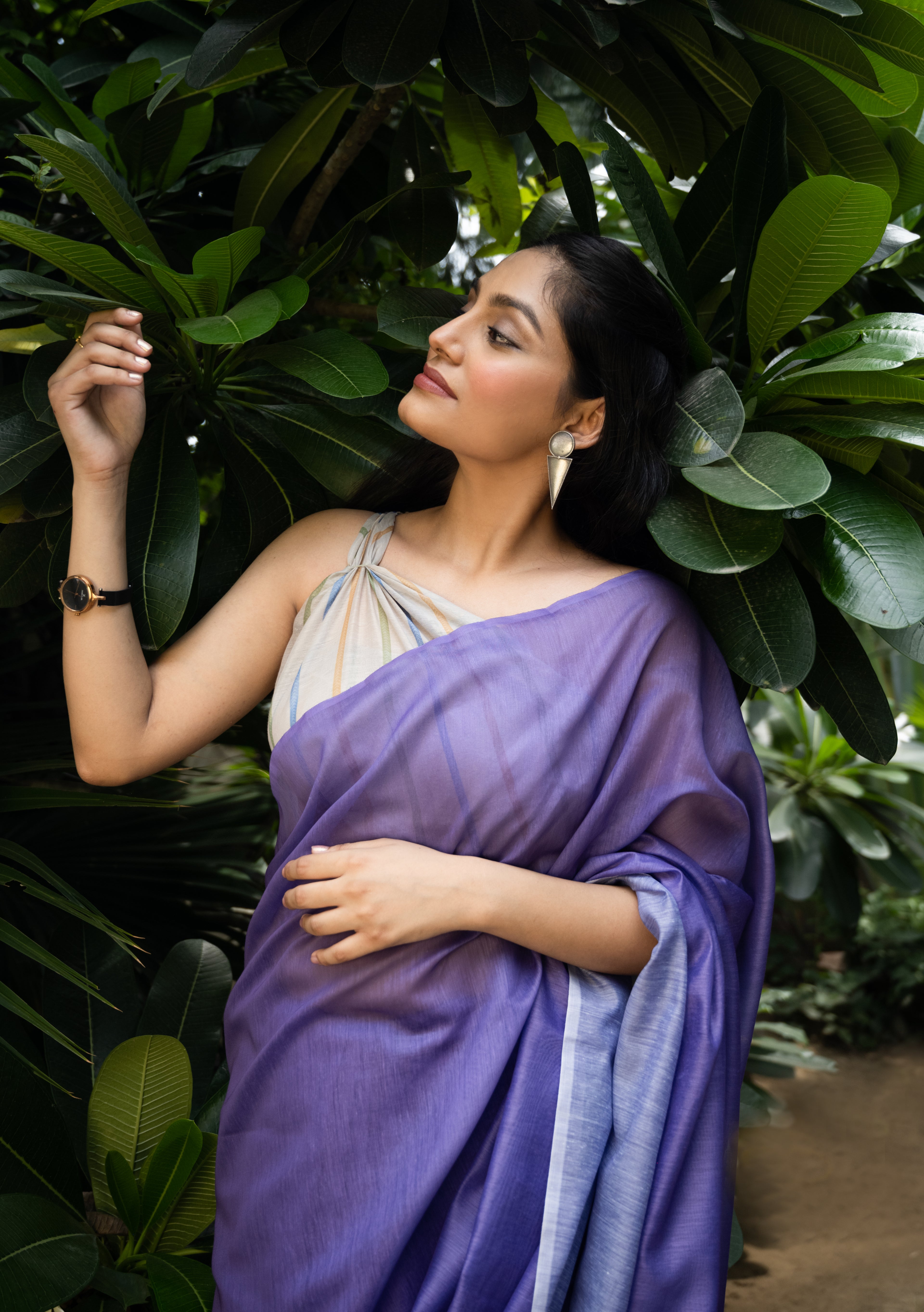 Lavender Mist Chanderi Saree