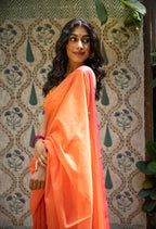 Sunset Radiance Chanderi Saree