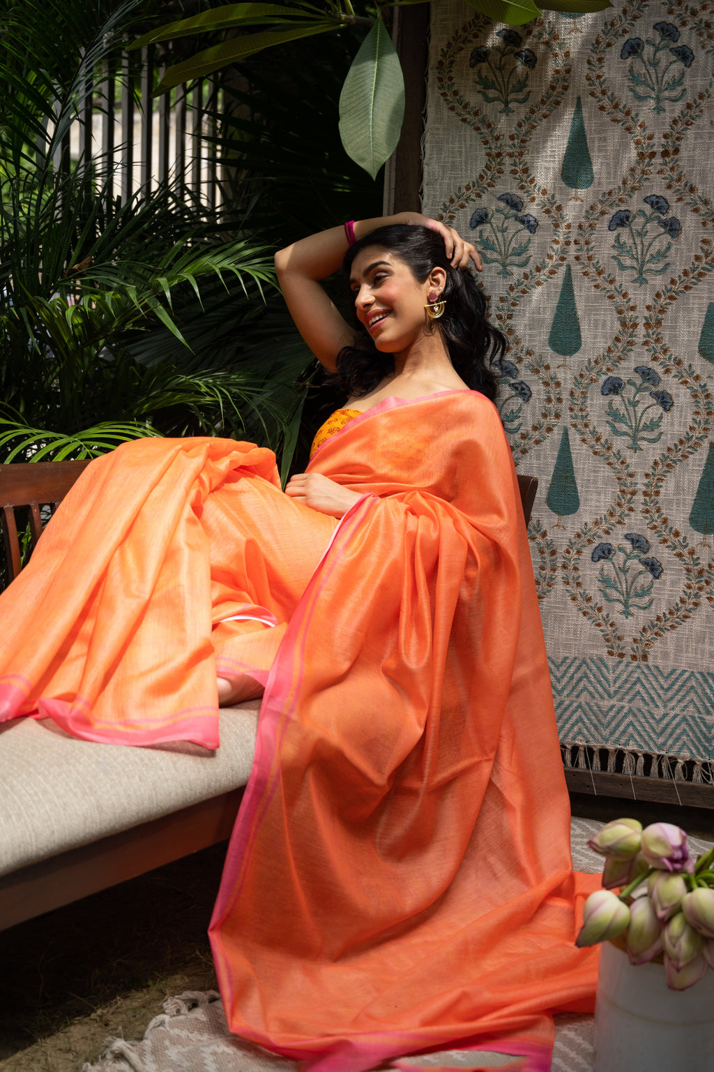 Sunset Radiance Chanderi Saree