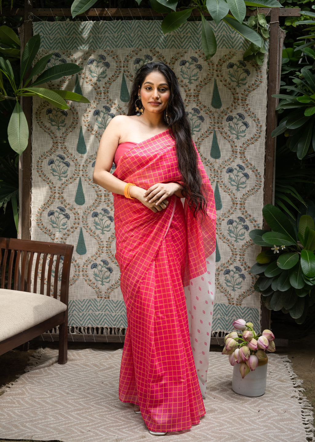 Rose Radiance Chanderi Saree