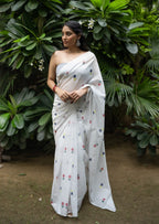 Ivory Meadow Buti Chanderi Saree