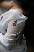 Ivory Meadow Buti Chanderi Saree
