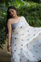 Ivory Meadow Buti Chanderi Saree